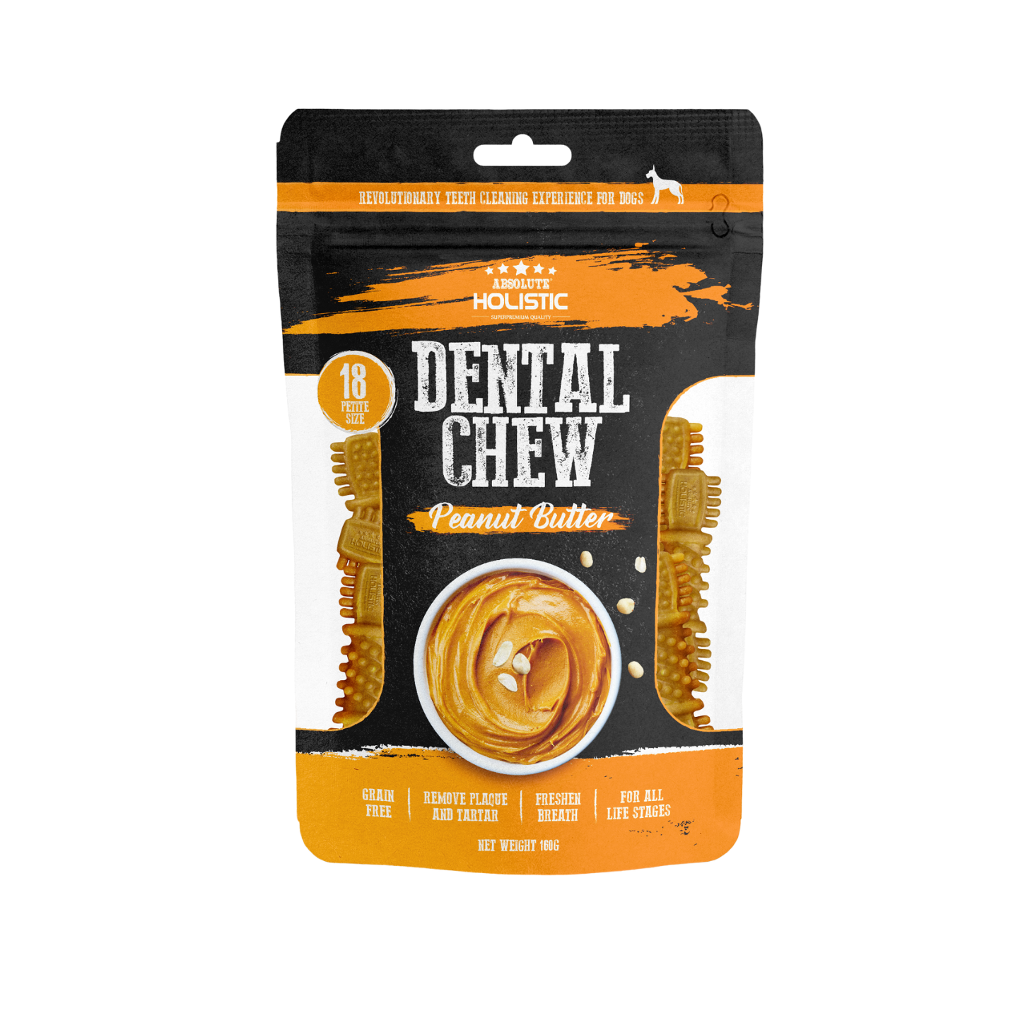 Absolute Holistic Dental Chew Peanut Butter Value Pack 160g Singapore