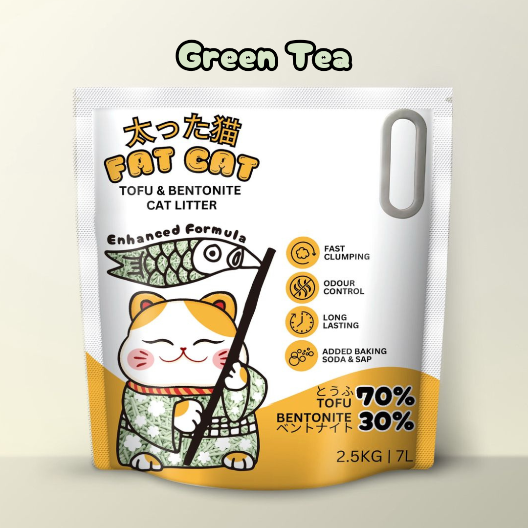 Fat Cat Tofu Bentonite Green Tea Cat Litter 2.5kg 7L Singapore