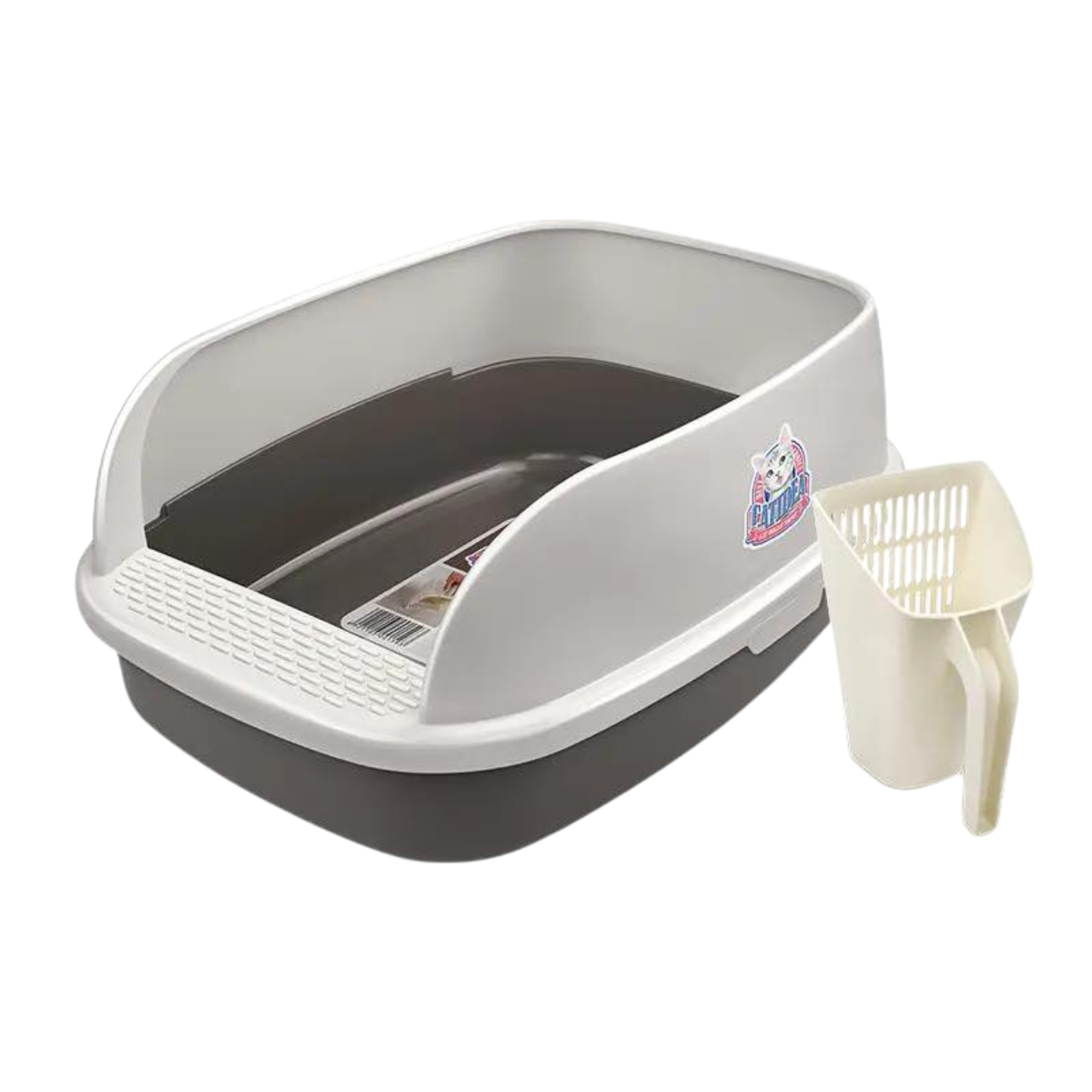 CATIDEA Big Bread Litter Guard Bin Grey Size XL 15L Extra Large Cat Litter Box Singapore