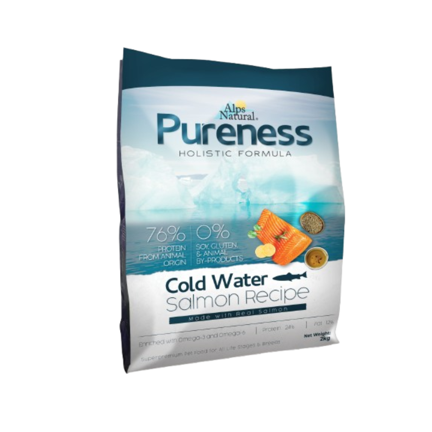Alps Natural Pureness Holistic Cold Water Salmon Recipe Dry Dog Food 2kg Bag Singapore