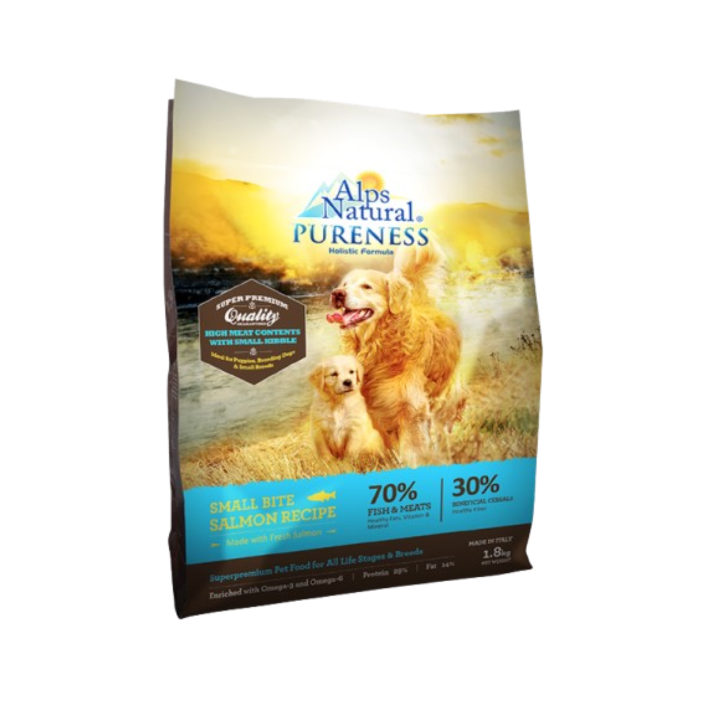 Alps Natural Pureness Holistic Small Bite Salmon Recipe Dry Dog Food 2kg Bag Singapore