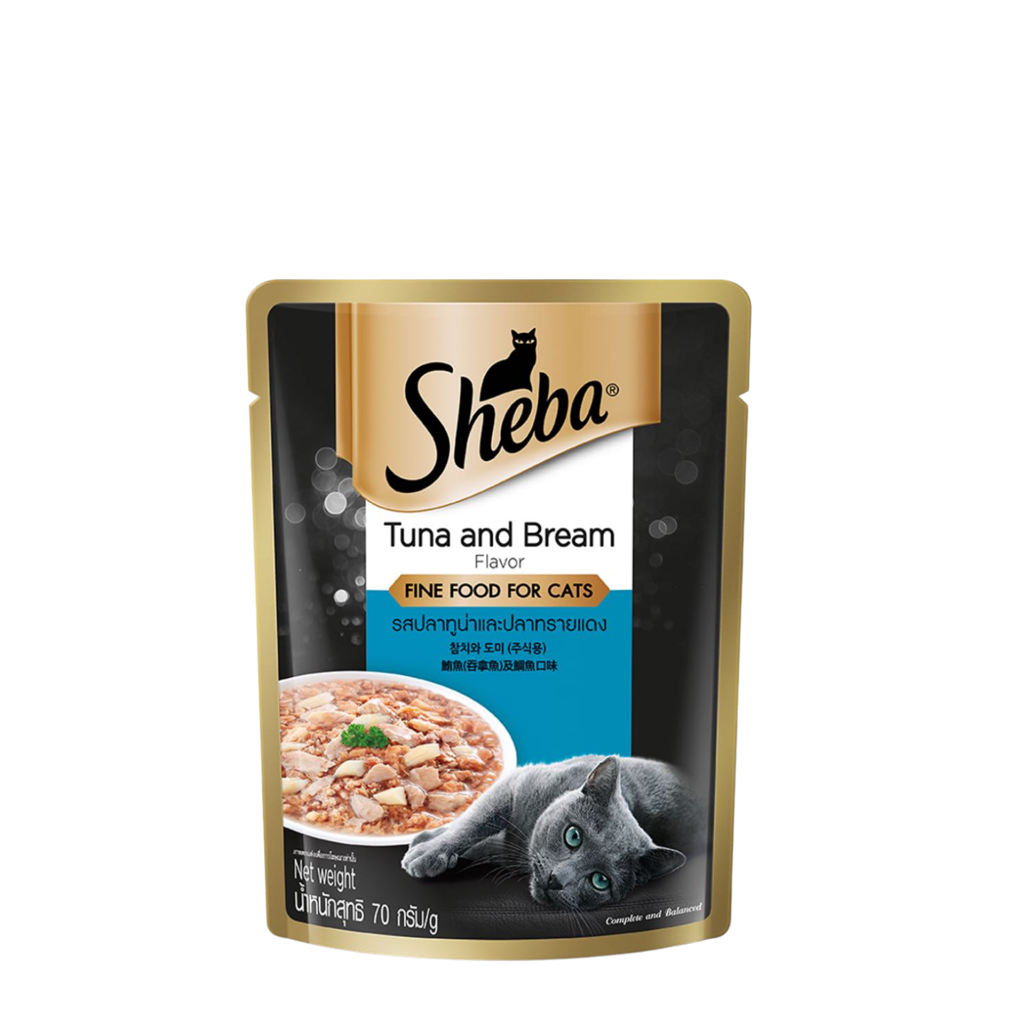 Sheba Wet Cat Food Tuna and Bream in Gravy 70g Pouch Box 24 Pouches Singapore