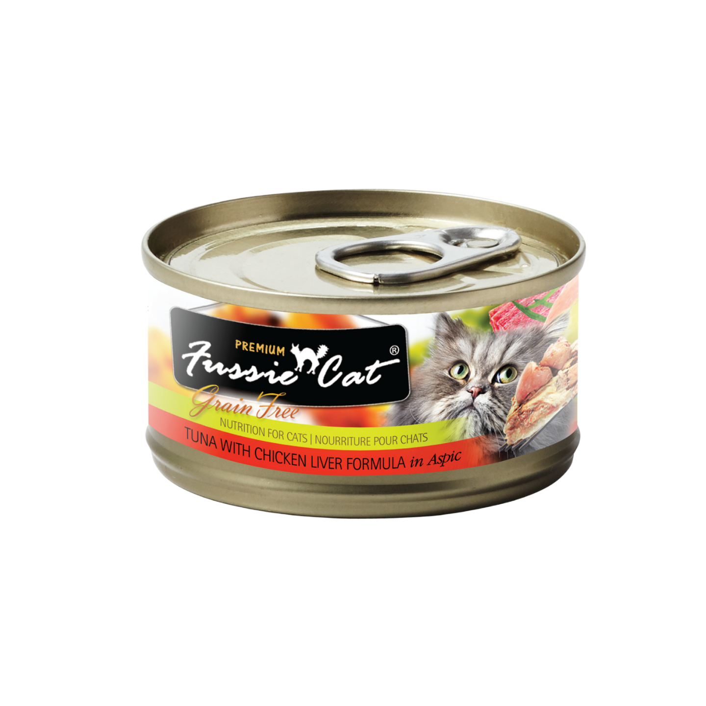 Fussie Cat Black Label Tuna with Chicken Liver in Aspic 80g Canned Wet Cat Food Carton 24 Cans Singapore