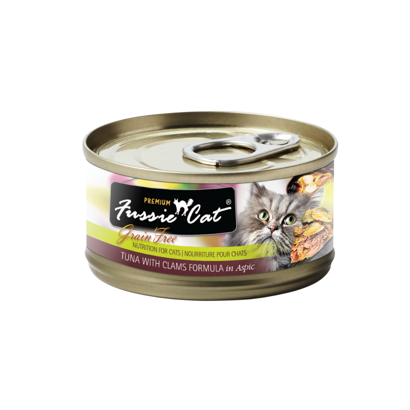 Fussie Cat Black Label Tuna with Clams in Aspic 80g Canned Wet Cat Food Carton 24 Cans Singapore