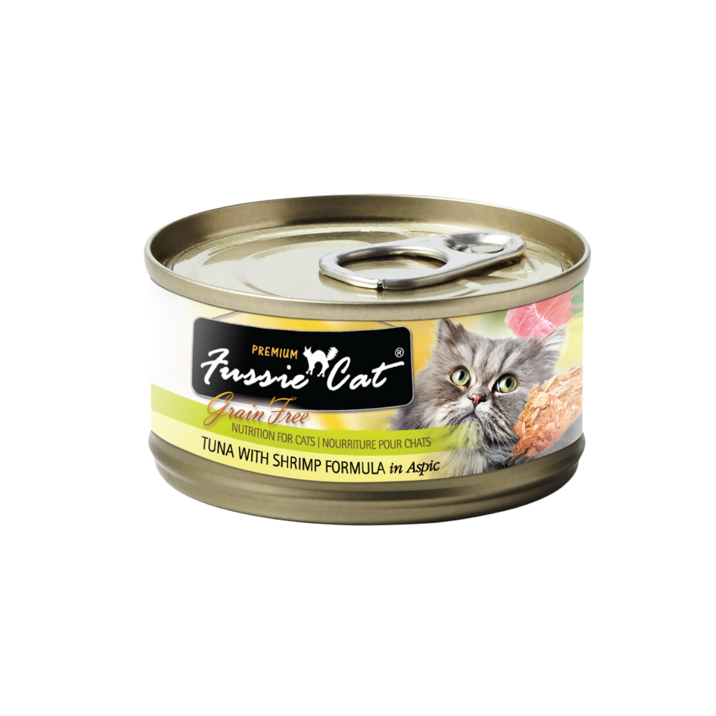 Fussie Cat Black Label Tuna with Shrimp in Aspic 80g Canned Wet Cat Food Carton 24 Cans Singapore