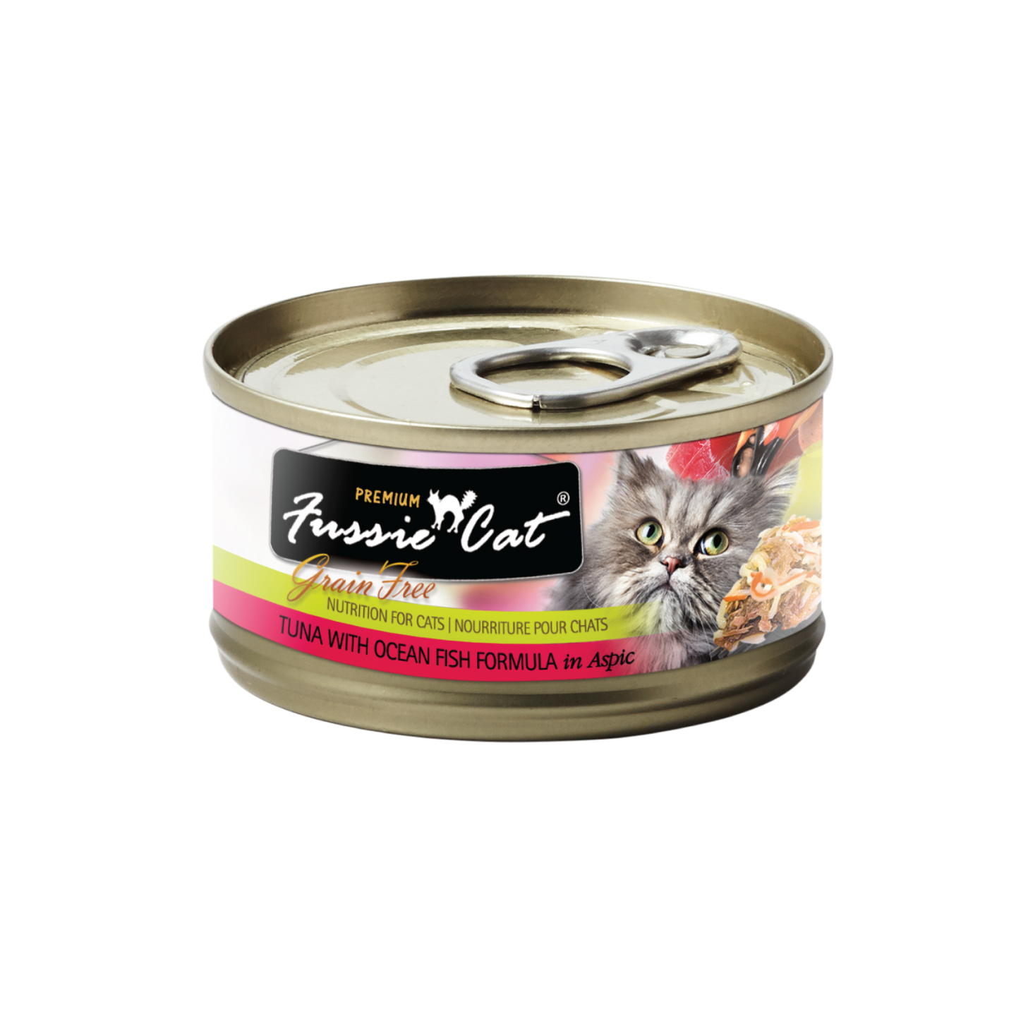 Fussie Cat Black Label Tuna with Ocean Fish in Aspic 80g Canned Wet Cat Food Carton 24 Cans Singapore