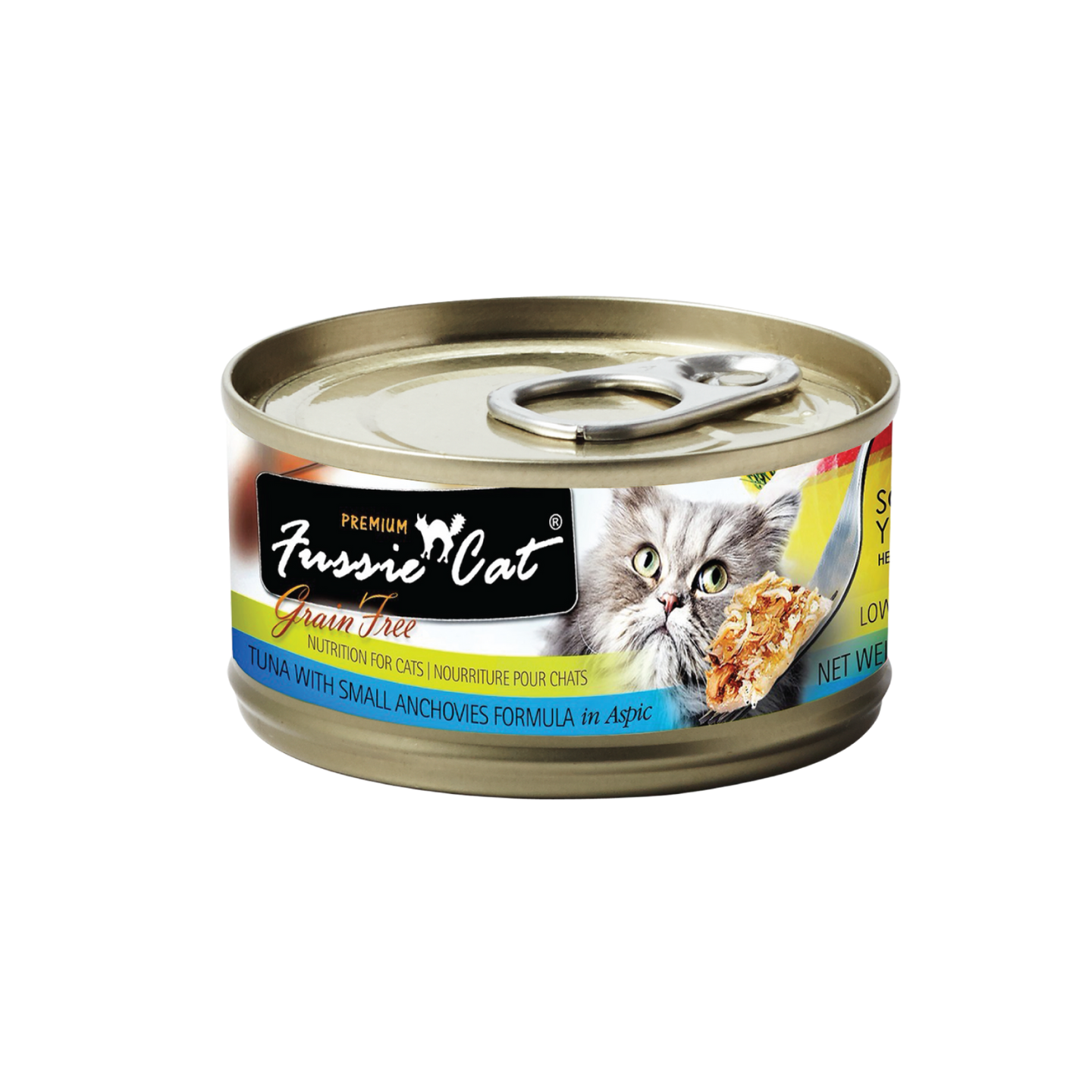 Fussie Cat Black Label Tuna with Small Anchovies in Aspic 80g Canned Wet Cat Food Carton 24 Cans Singapore