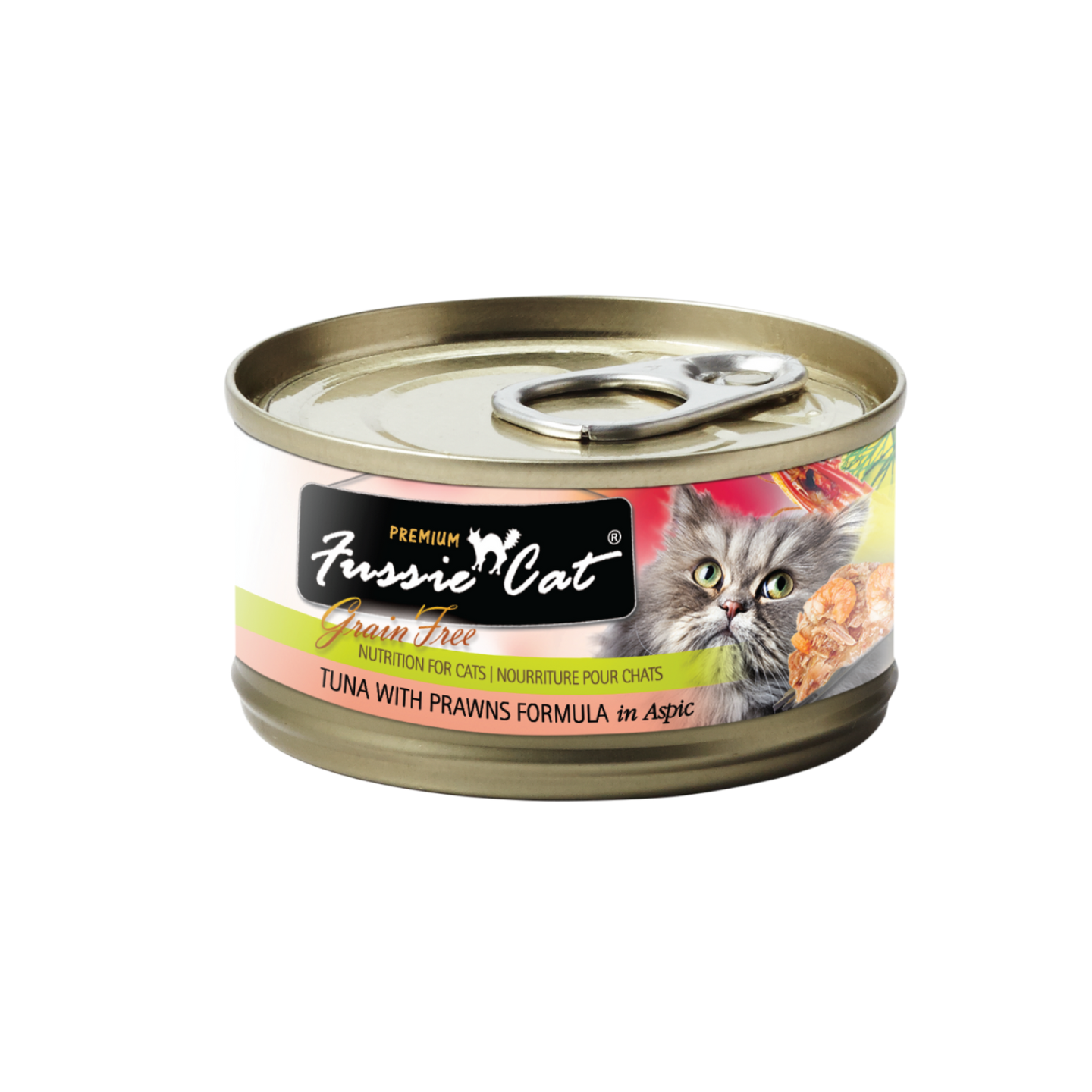 Fussie Cat Black Label Tuna with Prawns in Aspic 80g Canned Wet Cat Food Carton 24 Cans Singapore