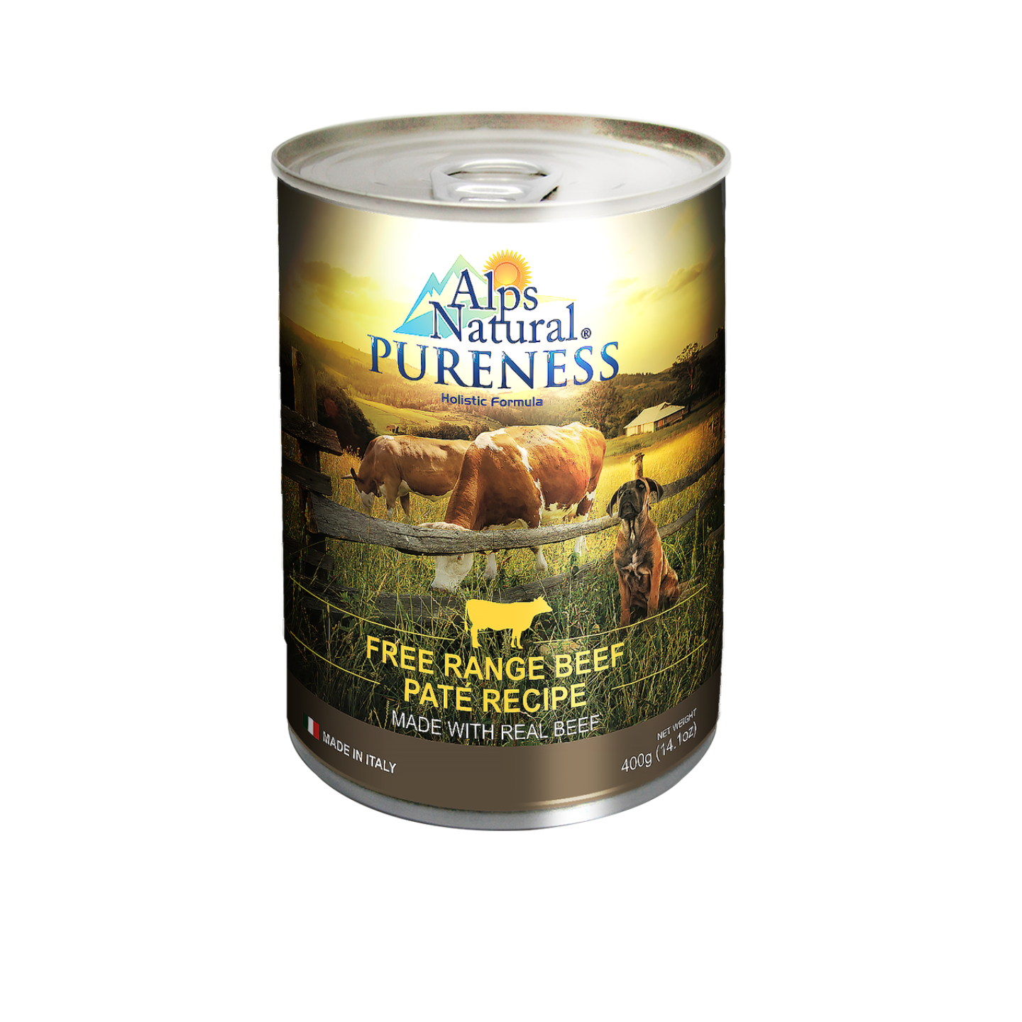 Alps Natural Pureness Classic Free Range Beef Recipe Wet Dog Food 400g Can Singapore