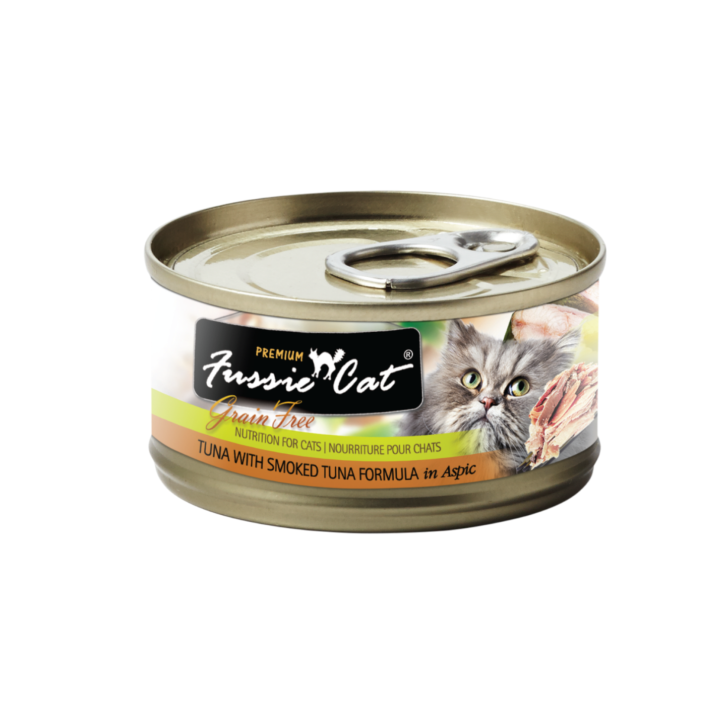 Fussie Cat Black Label Tuna with Smoked Tuna in Aspic 80g Canned Wet Cat Food Carton 24 Cans Singapore