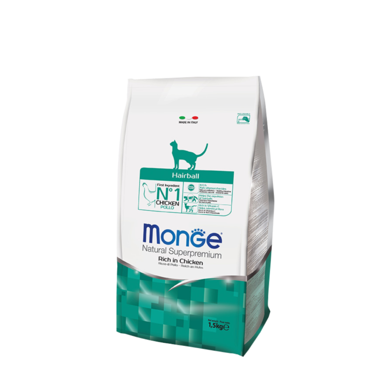 Monge Natural Superpremium Hairball Cat Food 1.5kg Singapore