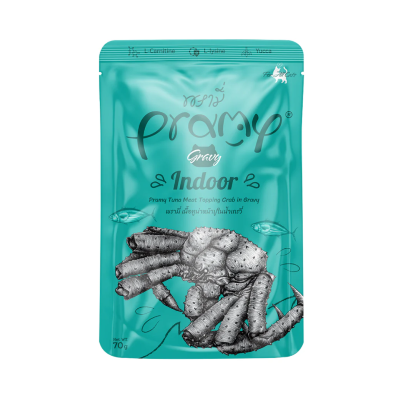 Pramy Gravy Indoor Tuna with Crab Topping 12 Pouches Singapore