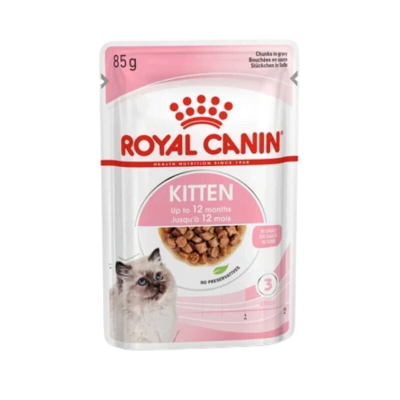 royal canin kitten chunks in gravy cat pouch 12pk 85g in singapore