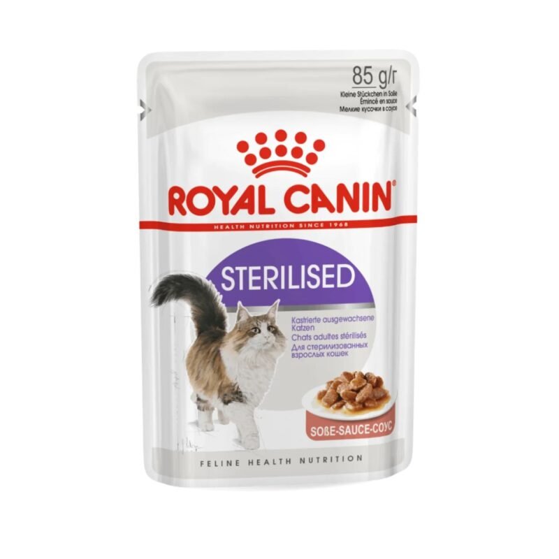 royal canin sterilised chunks in gravy cat pouch 12pk 85g in singapore