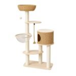 luna loft premium large cat tree scratching house 140 cm solid wood cat condo in singapore