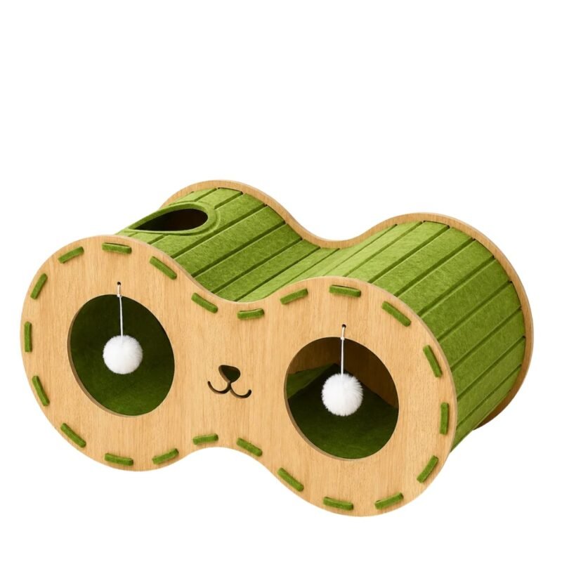 green felt cat house super large telescope design with scratcher and hideaway bed in singapore