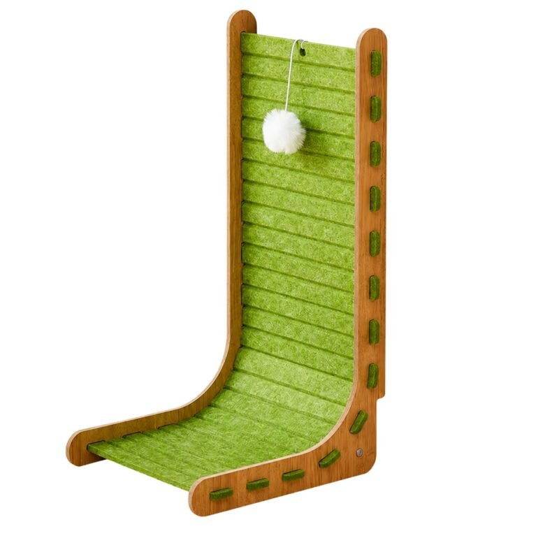 green l shaped felt cat scratch board wear resistant vertical cat scratcher toy in singapore