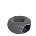 2-in-1 cat tunnel and felt donut bed dark grey small in singapore