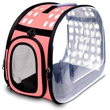 transparent sling pet carrier pink foldable travel bag for pets in singapore