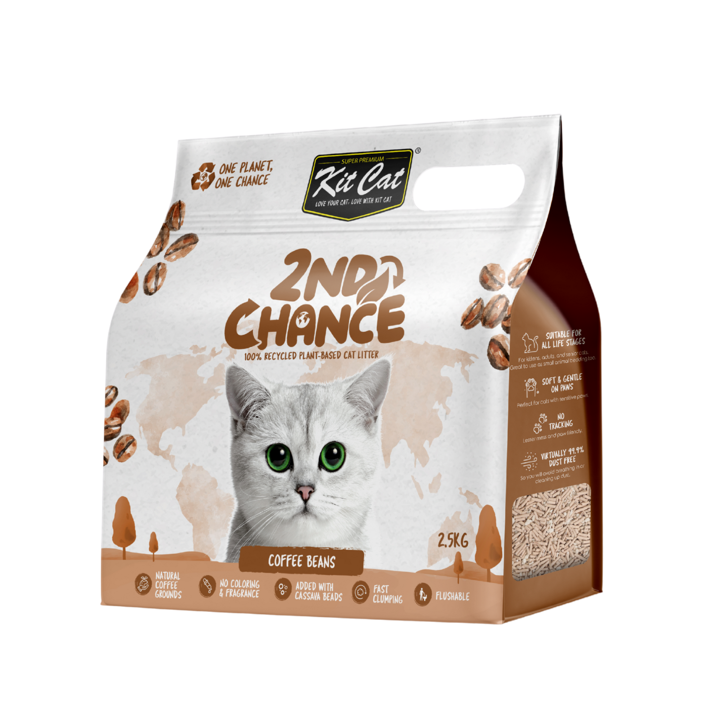 kit cat 2nd chance coffee beans cat litter 2.5kg 6pk in singapore