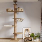 Solid Wood Ceiling Cat Condo C (250–270cm) with Space Capsule