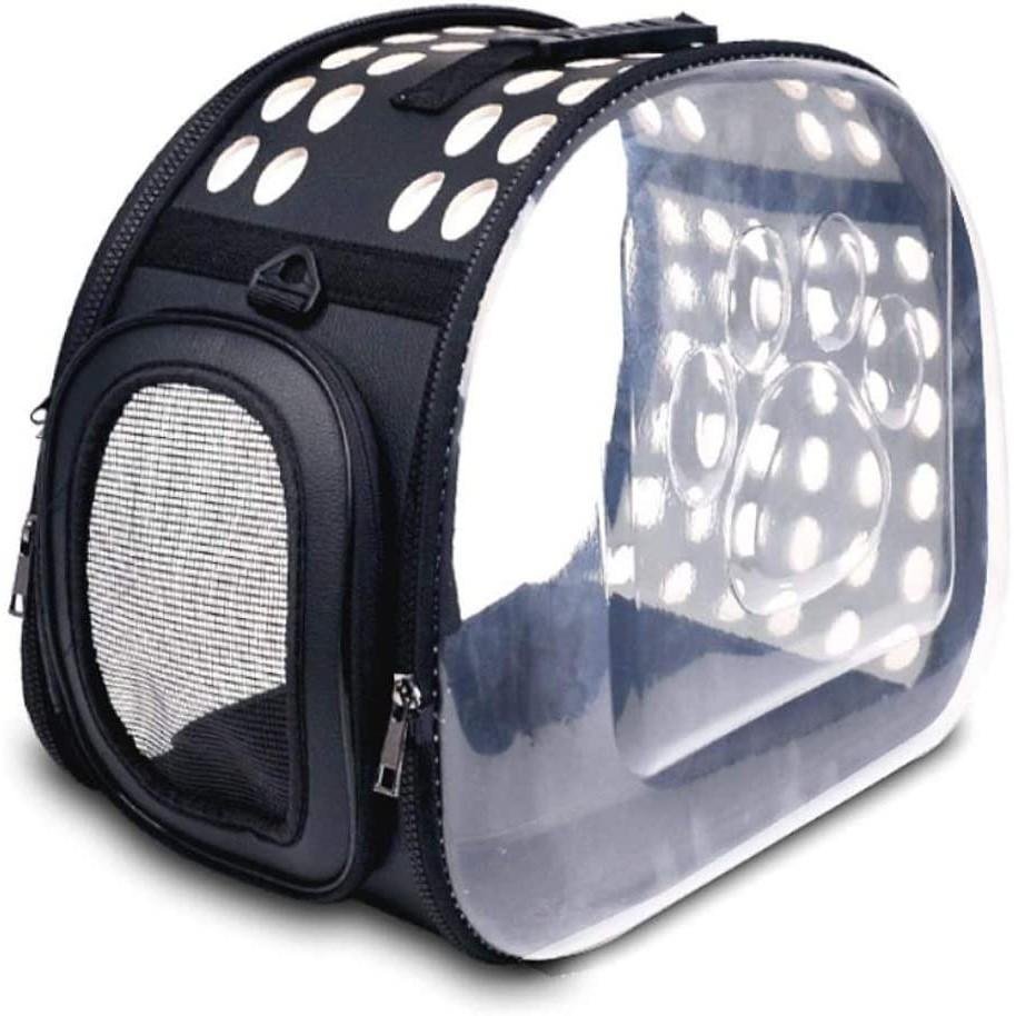 transparent sling pet carrier black foldable travel bag for pets in singapore