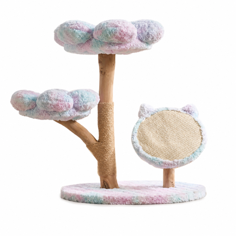 bloom 2 tier cat tower 72.5 cm pastel floral in singapore