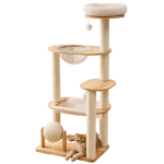 lucent multi tier cat tower 132cm solid wood in singapore