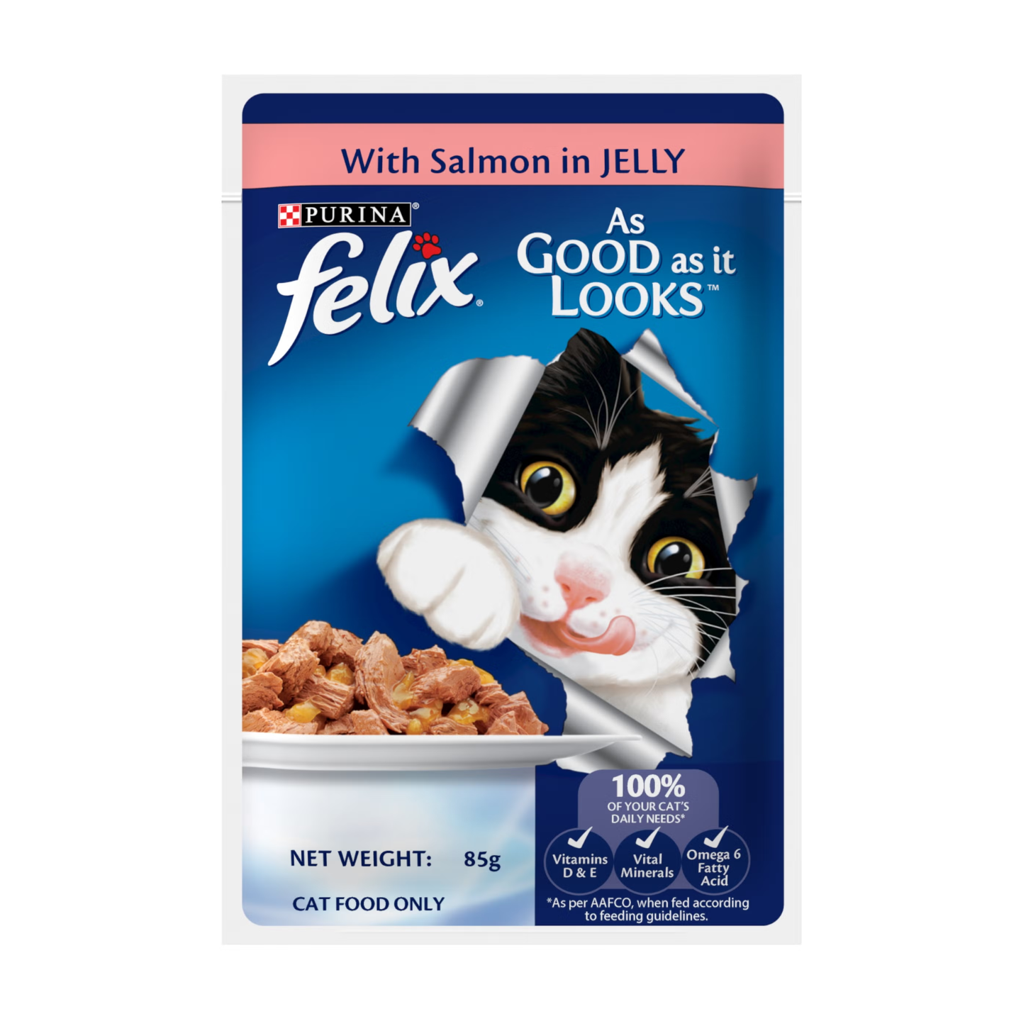 Purina Felix Salmon in Jelly 12pk 85g Singapore