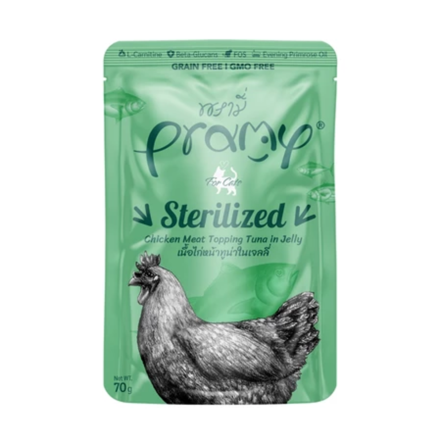 pramy cat sterilized chicken meat topping tuna in jelly 12 pack