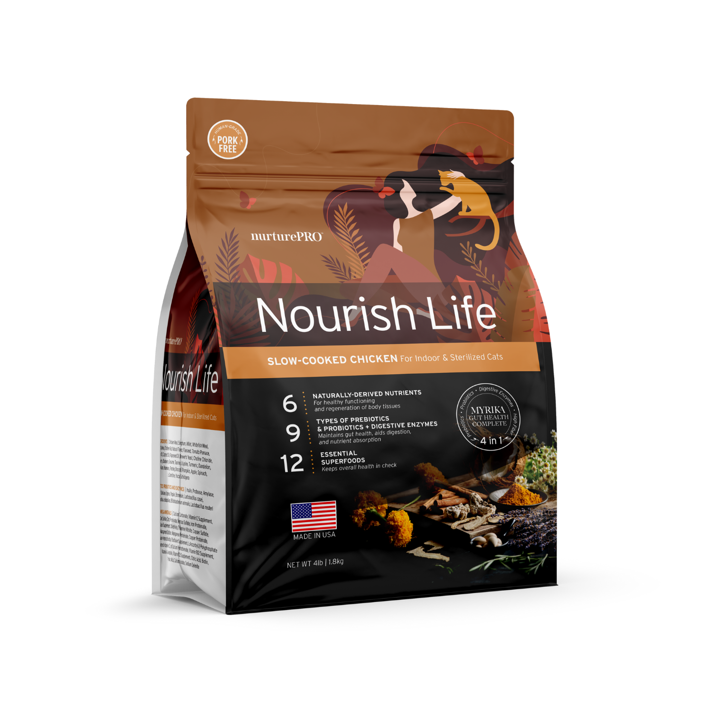 Nurture Pro Nourish Life Chicken Formula Mature 7+ Dry Cat Food 4lbs Singapore