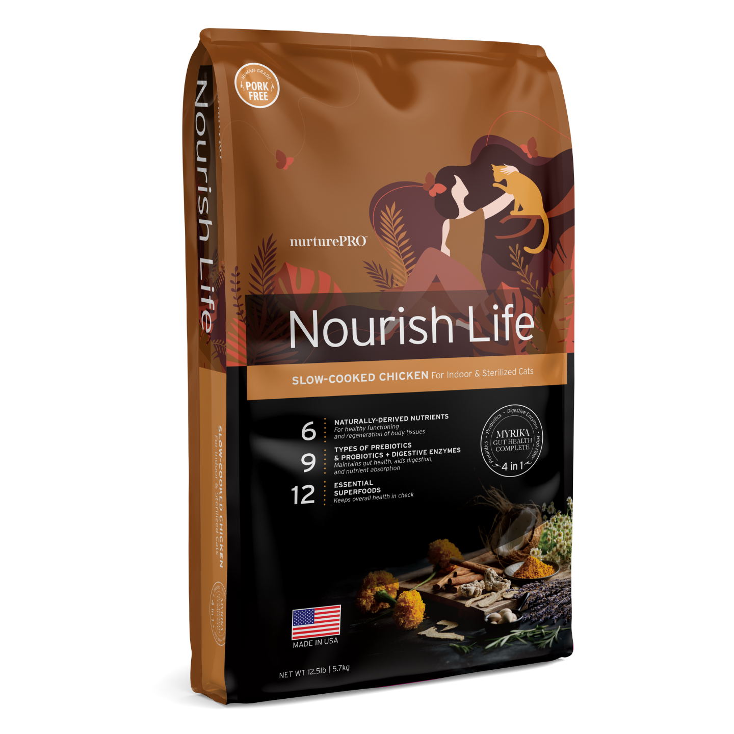 Nurture Pro Nourish Life Chicken Formula Mature 7+ Dry Cat Food 12.5lbs Singapore