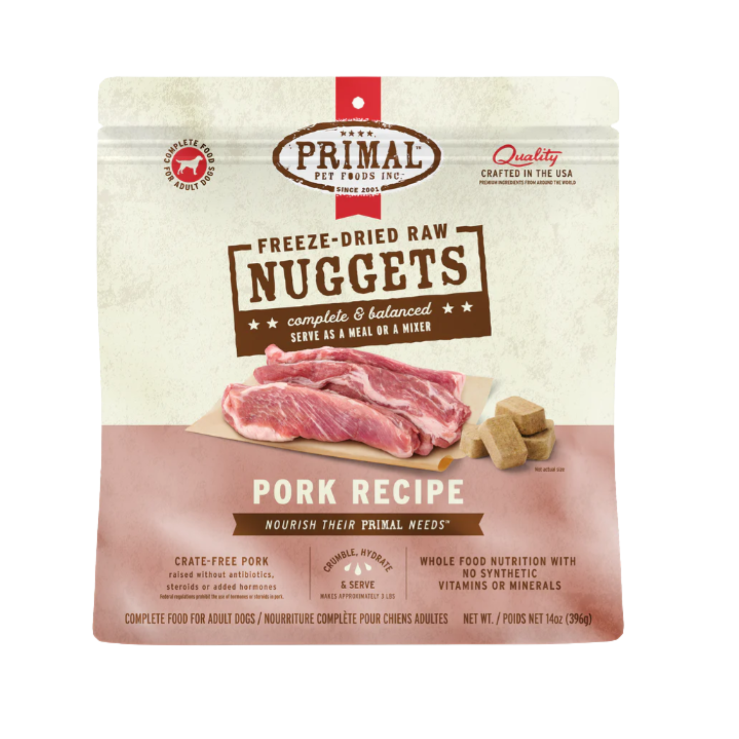 Primal Canine Freeze-Dried Raw Nuggets Pork Formula 14oz Singapore