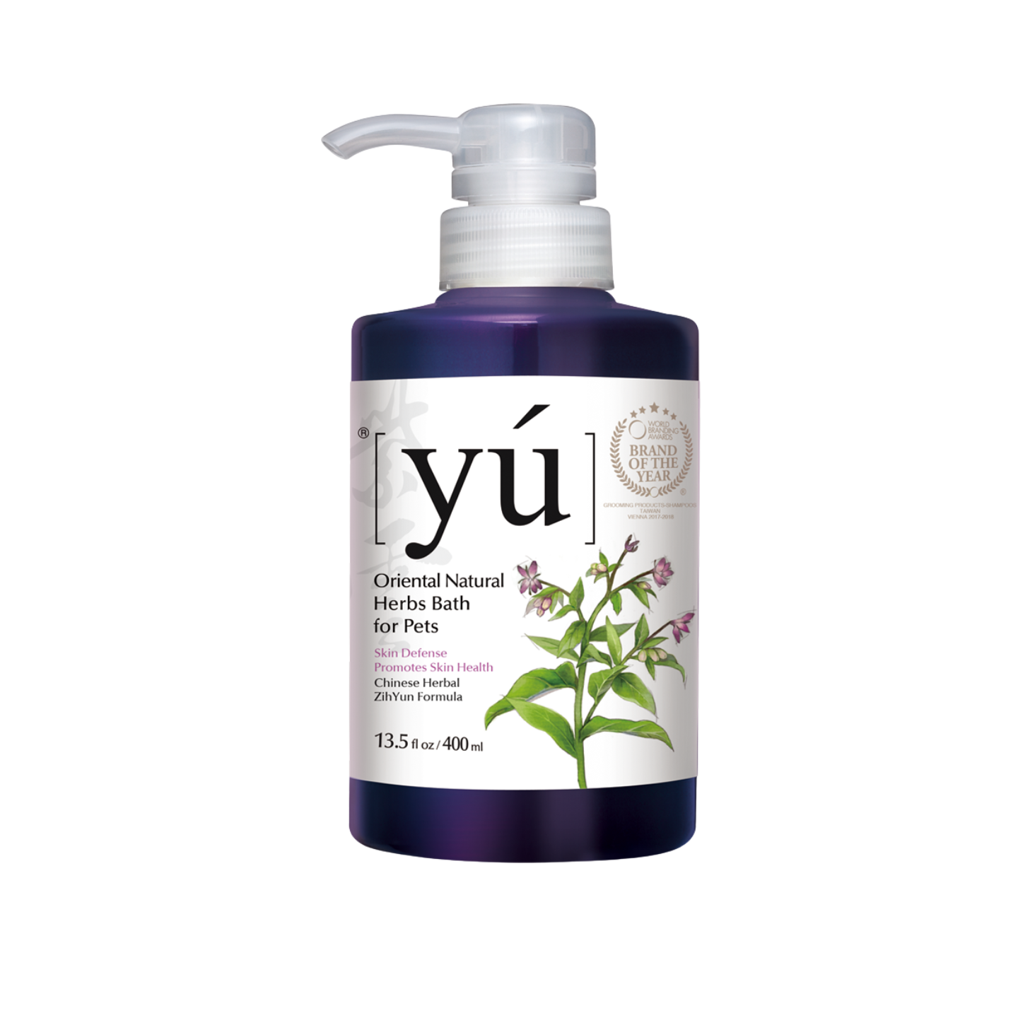YU Skin Defense Formula Chinese Herbal Zhiyun Pets Shampoo 400ml Singapore