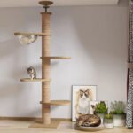 Solid Wood Ceiling Cat Condo B (250–270cm) with Space Capsule