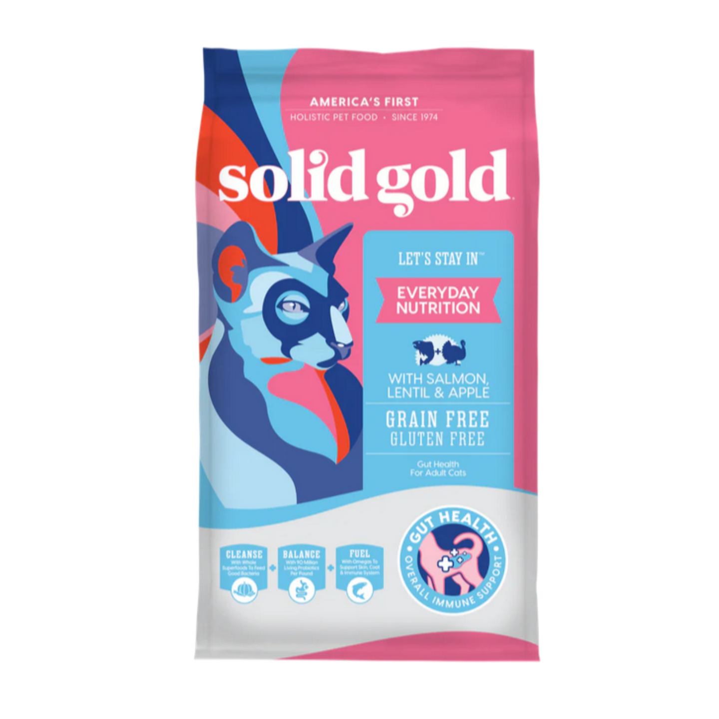 Solid Gold Lets Stay Indoor Salmon Lentil and Apple Grain Free Cat Dry Food 12lbs Singapore