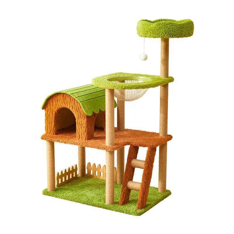 purr and play cottage cat condo solid wood 123cm in singapore