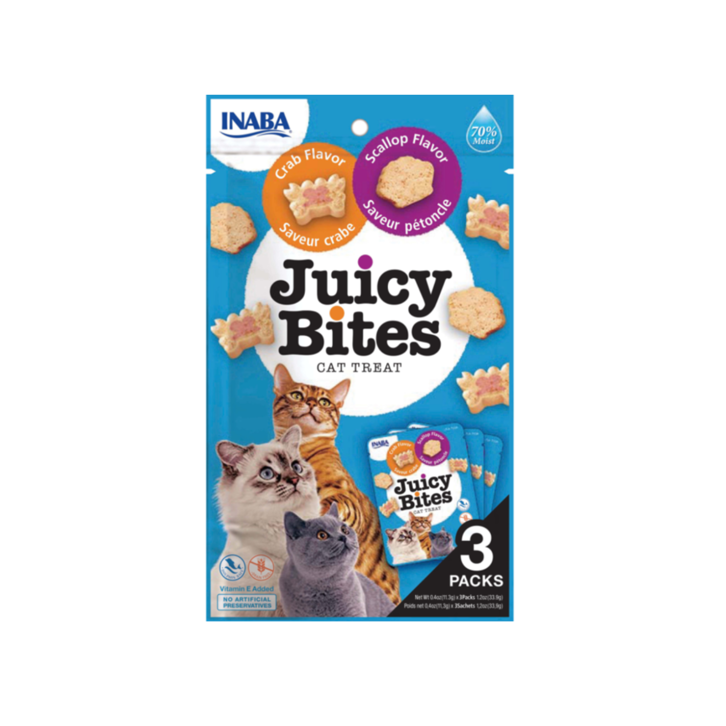 Inaba Juicy Bites Cat Treats Scallop Crab 703A 3pcs Singapore