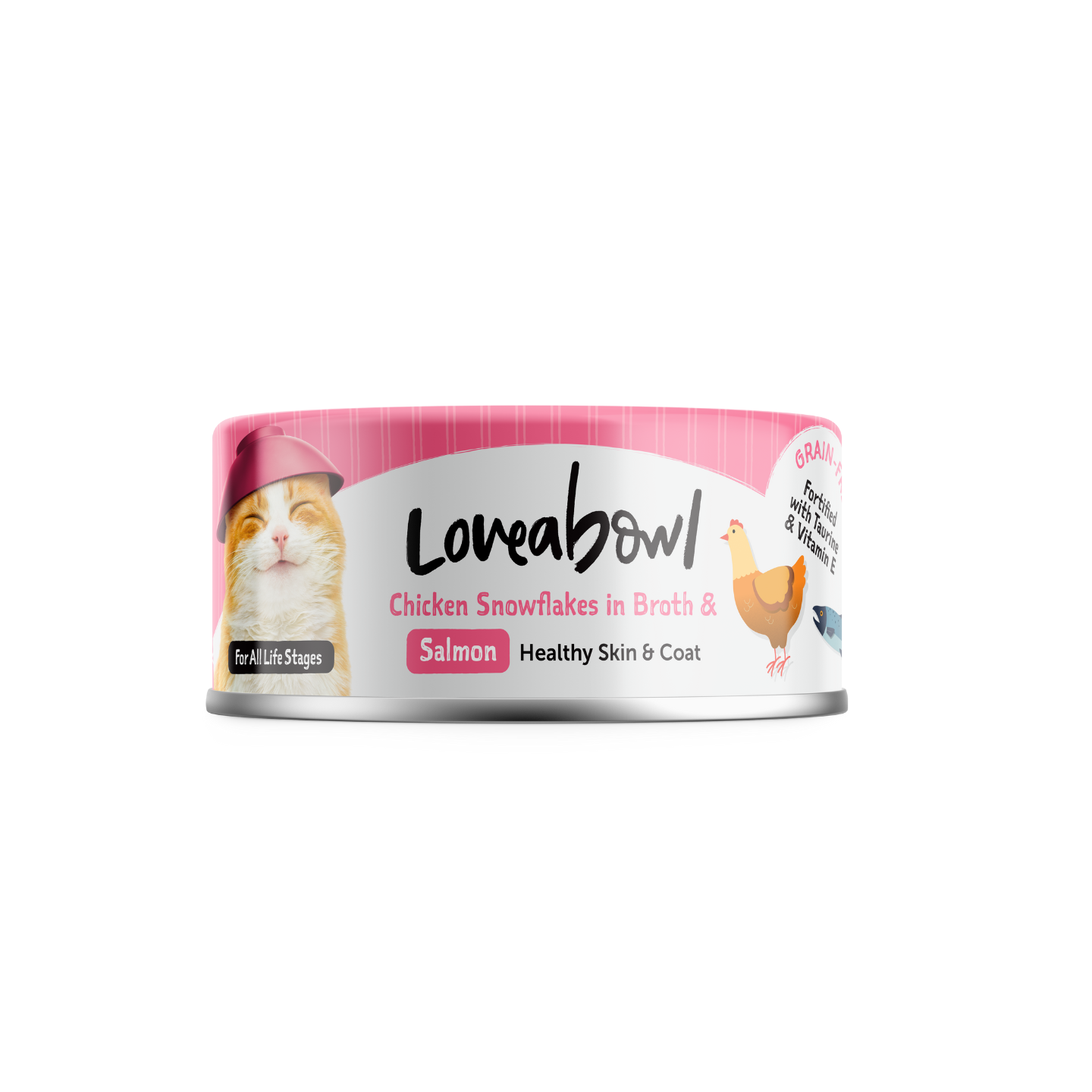 24 Cans Loveabowl Chicken Snowflakes In Broth With Salmon 70g Singapore