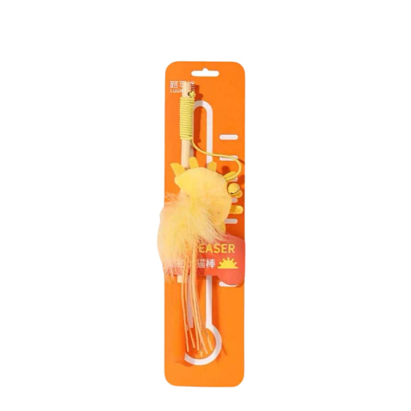 Luuks Up Colorful Cat Teaser Wand Orange Weather 30cm Singapore