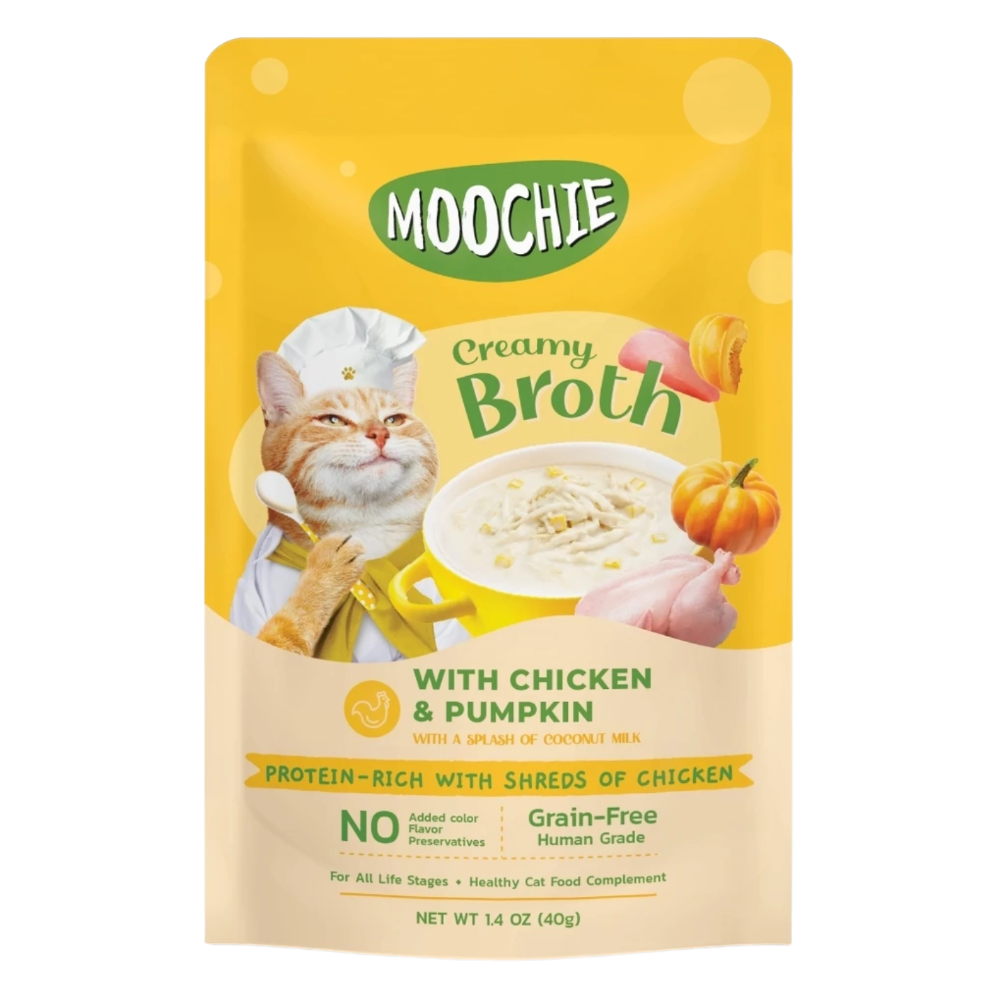 Moochie Creamy Broths Chicken & Pumpkin Cat Wet Food Pouch in Singapore