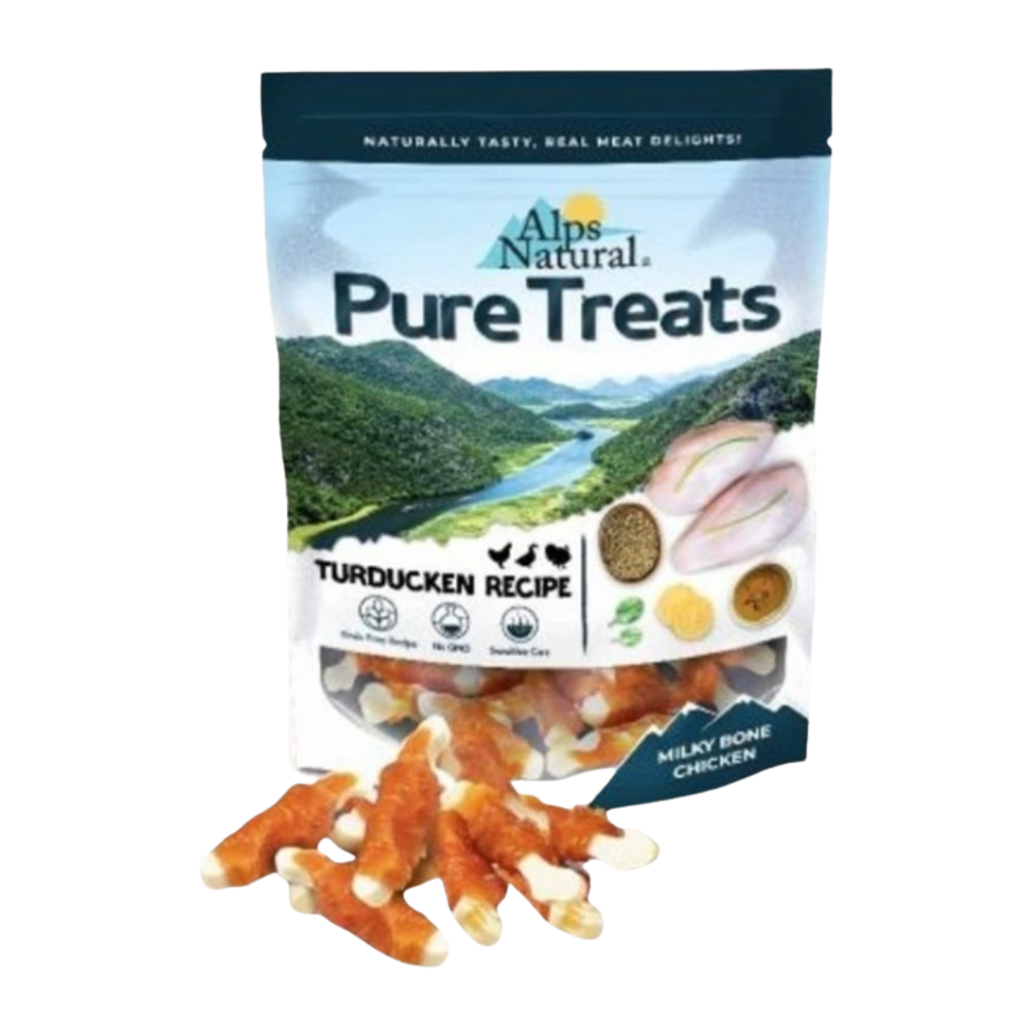 Alps Natural Pure Dog Treats Turducken Recipe (100g) – Milky Bone Chicken in Singapore