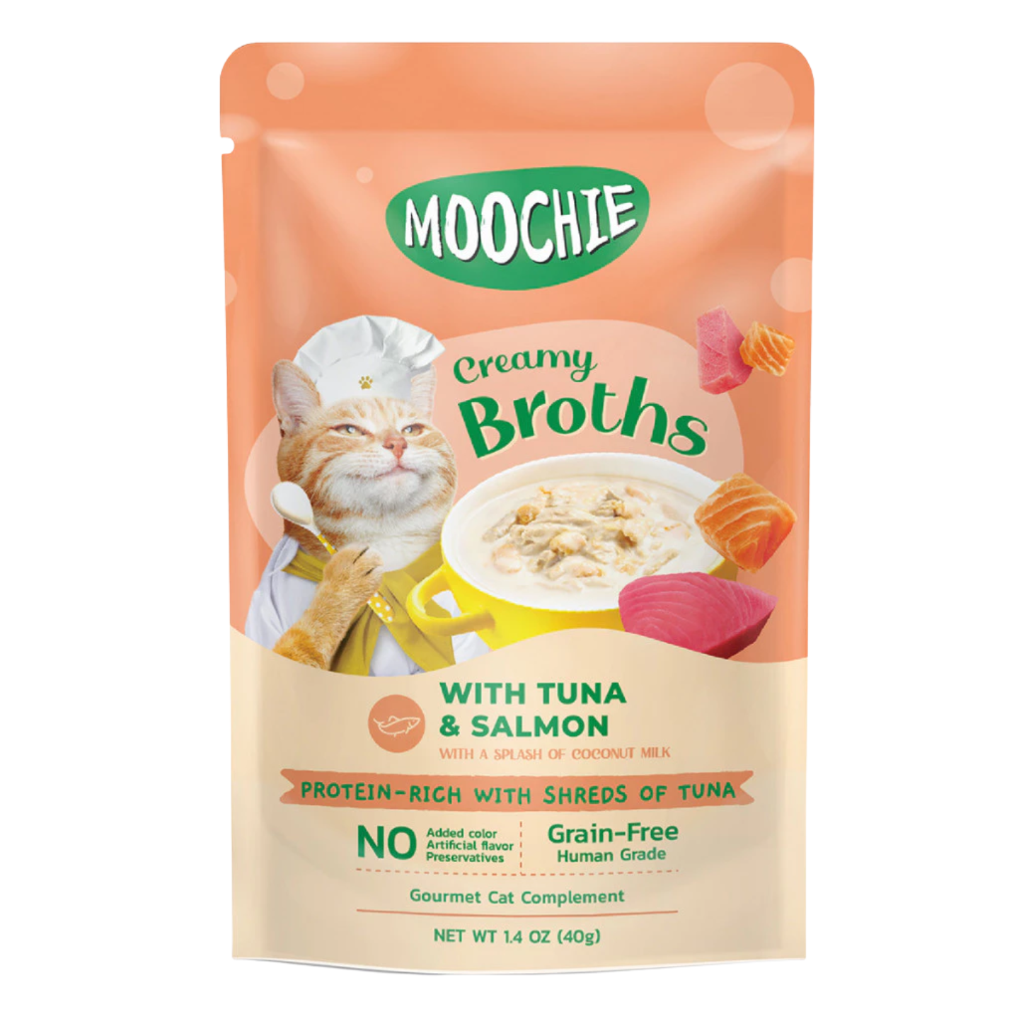 Moochie Creamy Broths Tuna & Salmon Cat Wet Food Pouch in Singapore