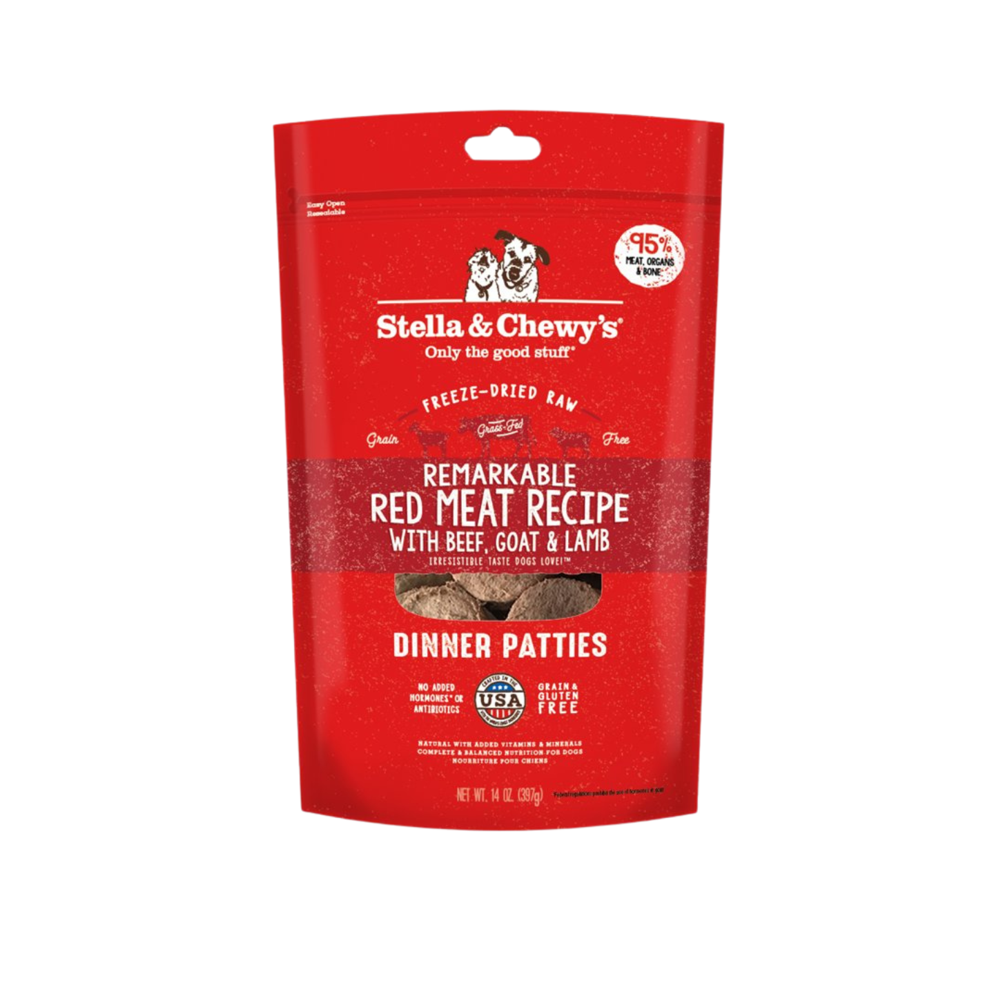 Stella & Chewy’s Dog Freeze-Dried Dinner Patties Remarkable Red Meat Beef, Goat & Lamb 14oz in Singapore