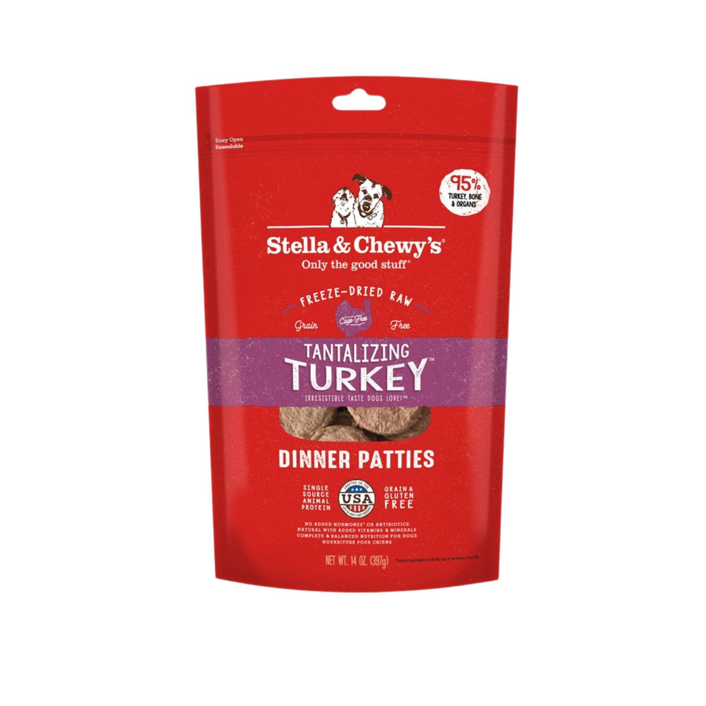 Stella & Chewy’s Dog Freeze-Dried Dinner Patties Tantalizing Turkey 14oz in Singapore