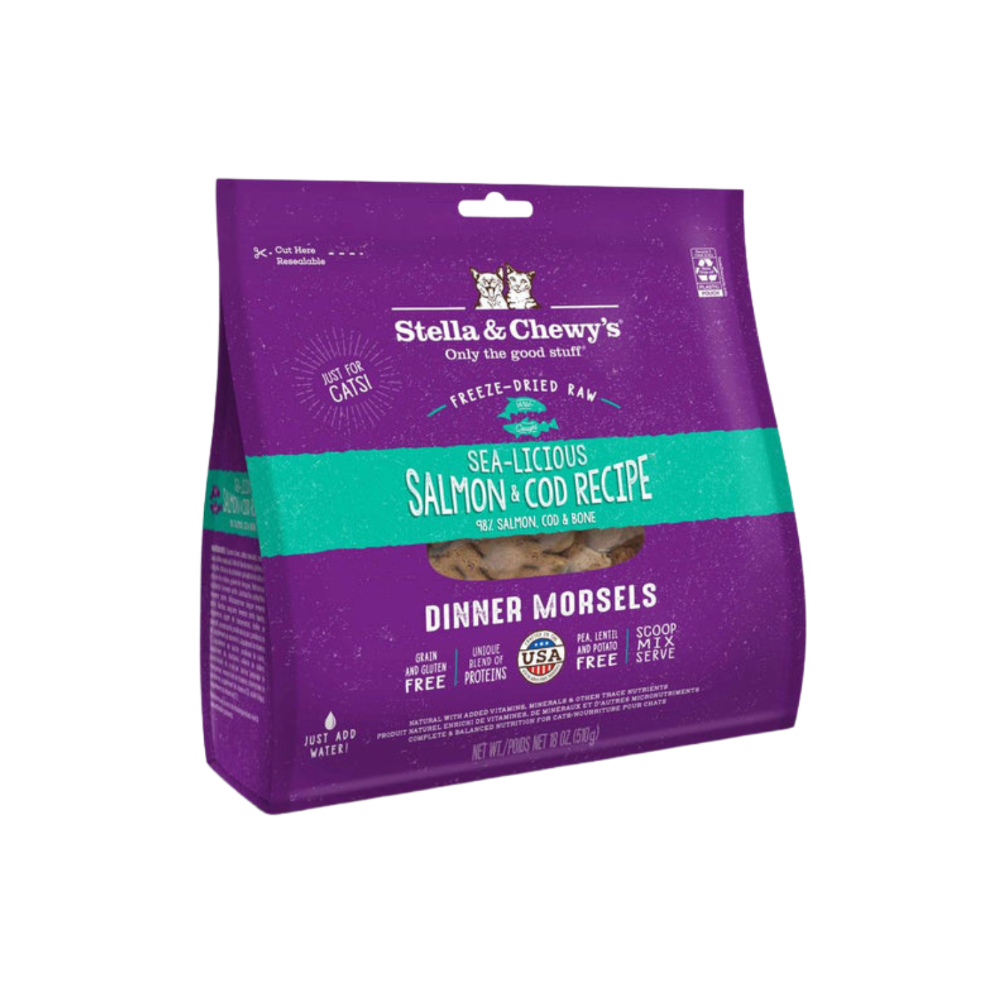 Stella & Chewy’s Cat Freeze-Dried Dinner Morsels Sea-licious Salmon & Cod 18oz in Singapore
