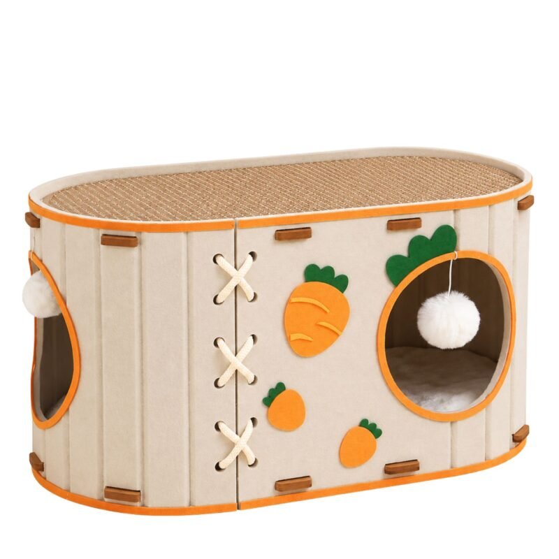 Double-Layer Cute Carrot Cat House Cat Nest Cat Tunnel Cat Tree Hole Cat Scratching Board Cat Climbing Frame in Singapore