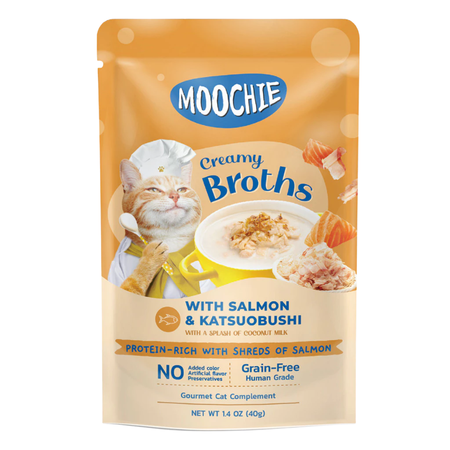 Moochie Creamy Broths Salmon & Katsuobushi Cat Wet Food Pouch in Singapore