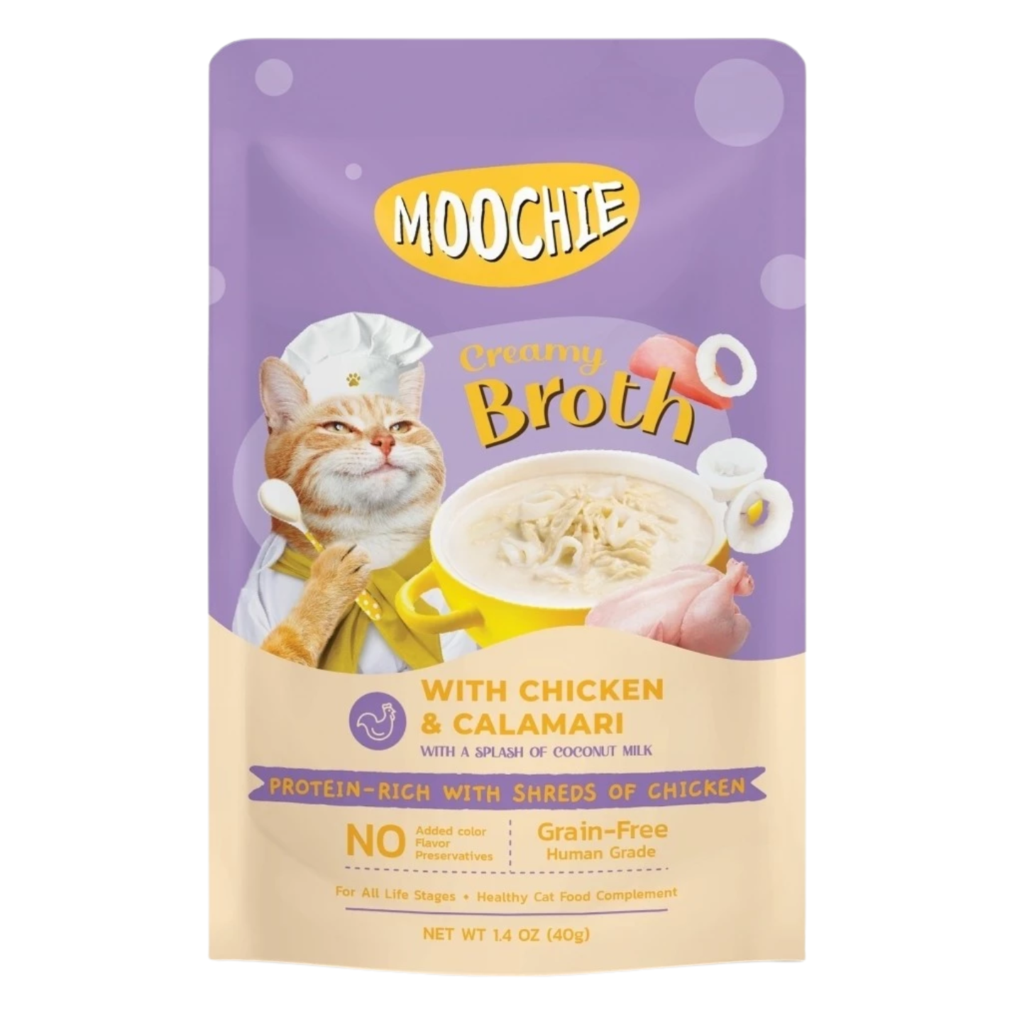 Moochie Creamy Broths Tuna & Green-Lipped Mussel Cat Wet Food Pouch in Singapore