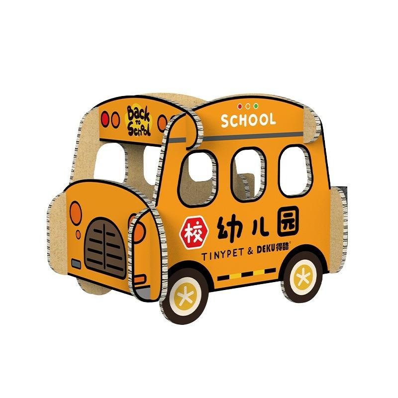 Tinypet & Deku School Bus Cardboard Cat House Scratcher 51cm in Singapore